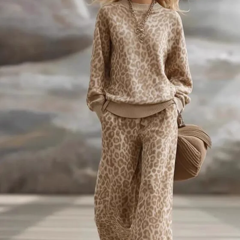 2-Piece Set Student Cartoon Casual Women S Clothing 2025 Autumn Winter Long Sleeve Slim Fit Sweatshirt and Retro Casual Pants