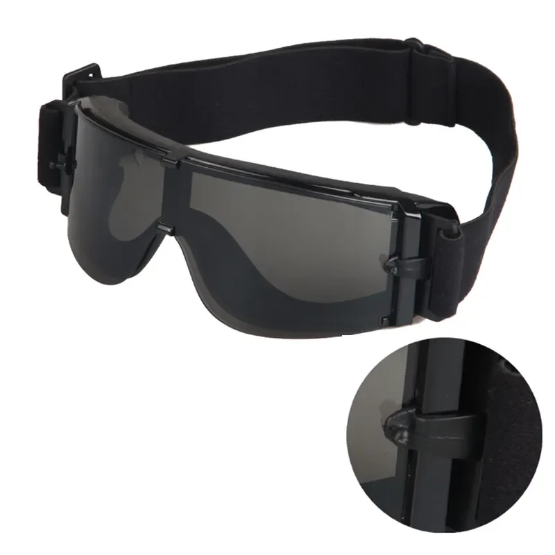 ANSI.Z87 Safety Goggles, Protection Glasses, 2.5mm Lense, Tactical Glasses, Wind and Sand Prevention, hunting,3 Pcs Lenses