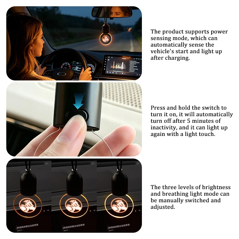 For Holden Car Rearview Mirror Ornament LED Light Hanging Atmosphere Lamp Colorado Astra Commodore Cruze Trailblazer VT VX HSV