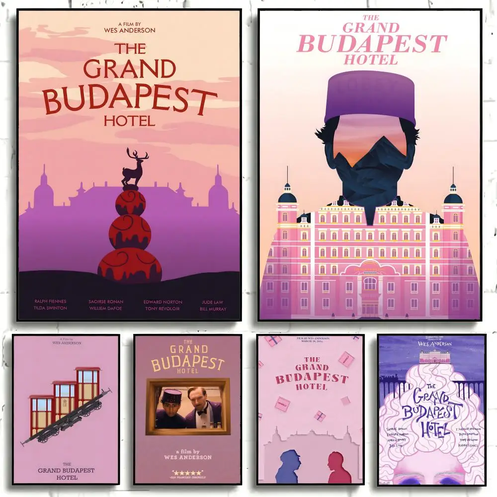 Movie The Grand Budapest Hotel Poster Self-adhesive Art Waterproof Paper Sticker Coffee House Bar Room Wall Decor