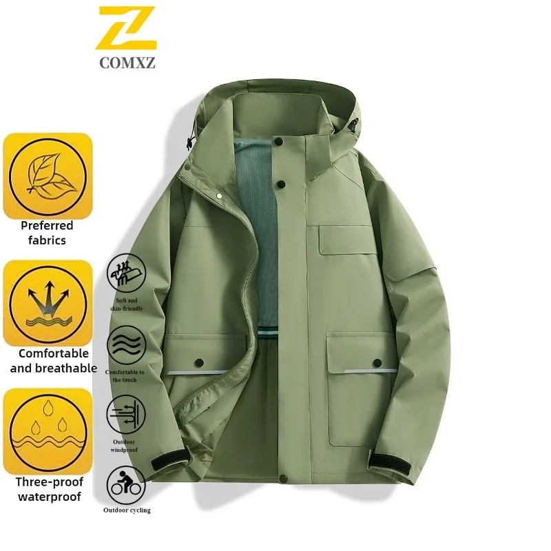 ربيع الخريف الجبل نمط سترة واقية مقاومة للماء زوجين حجم كبير معطف المشي لمسافات طويلة في الهواء الطلق تنفس خفيفة الوزن الرحلات #6