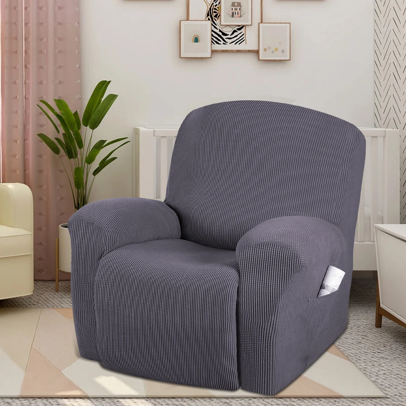 

Stretch Recliner Slipcover Premium Polyester Chair Cover for Recliner Sofa Furniture Protector Easy Fit Modern Design