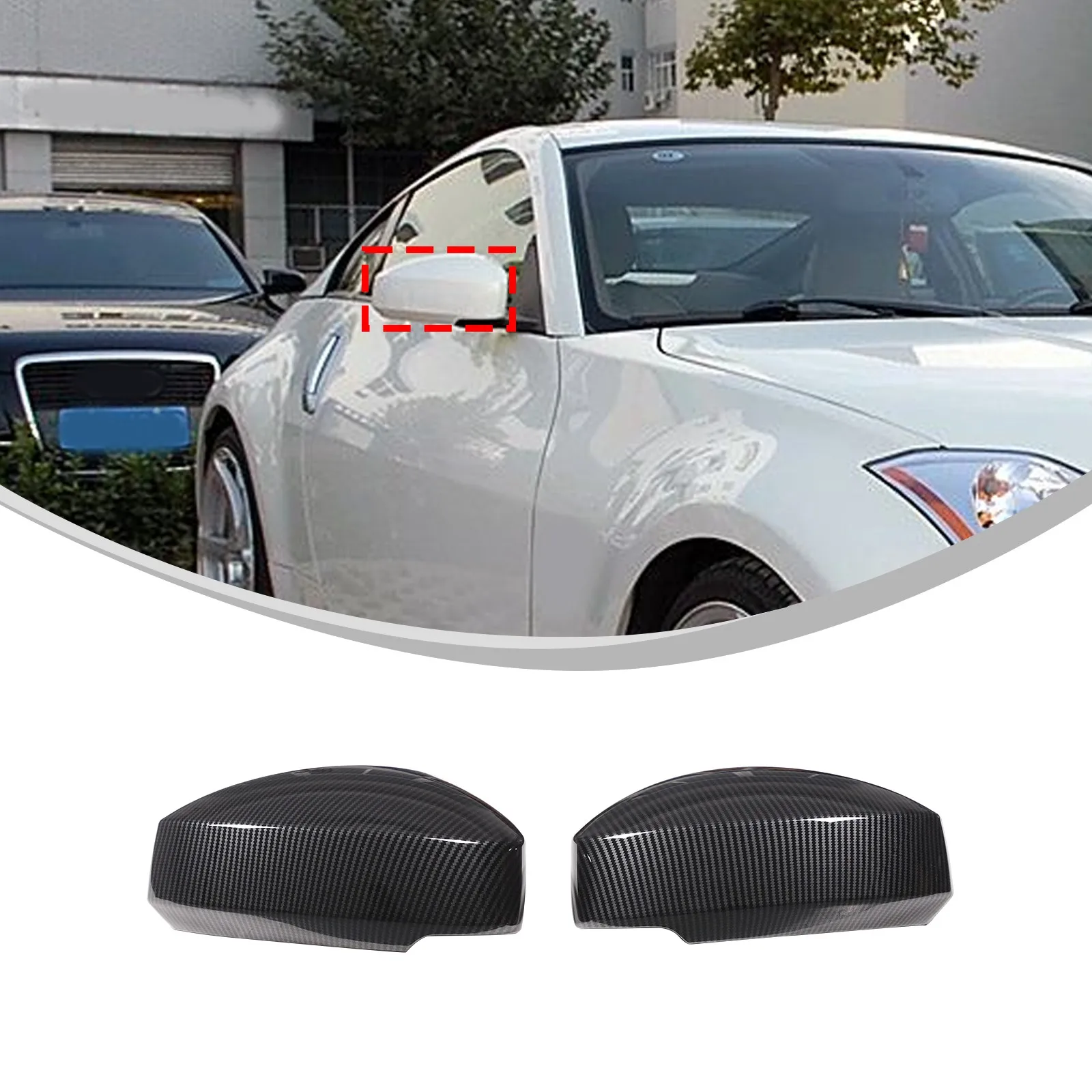

ABS Carbon Style Car Exterior Rearview Mirror Cover For Nissan 350Z 2003-2006 Side View Mirror Protection Trim Accessories