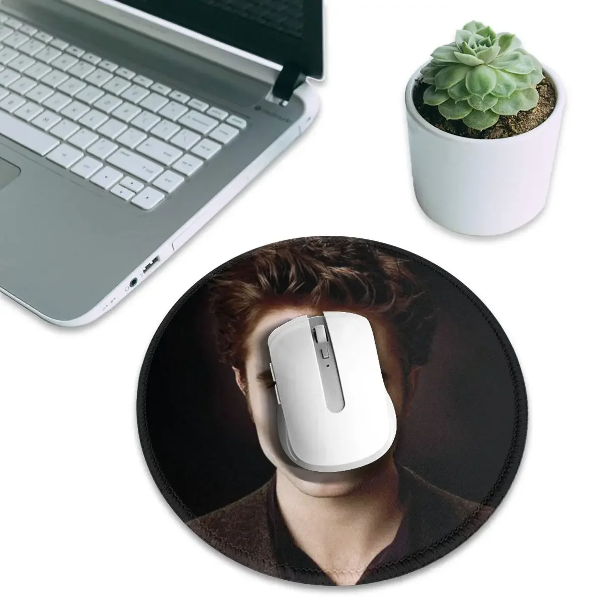 The Twilight Saga Edward Cullen Round Mouse Pad Computer Keyboard Mouse Mat Gaming Laptop Desk Mat Office Accessories Table Mats