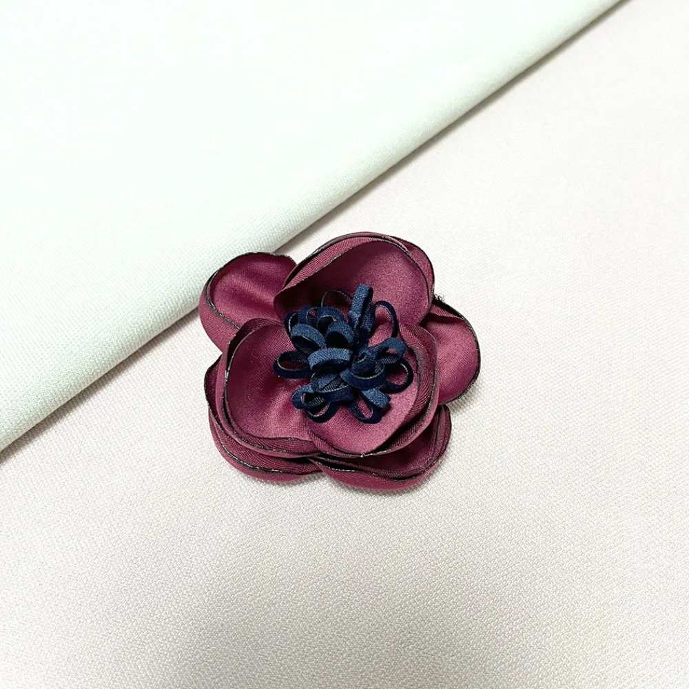 Fashion 6cm Temperament Flower Brooch Handmade Pin Dress Corsage Trend Burnt Edge Flower Brooch