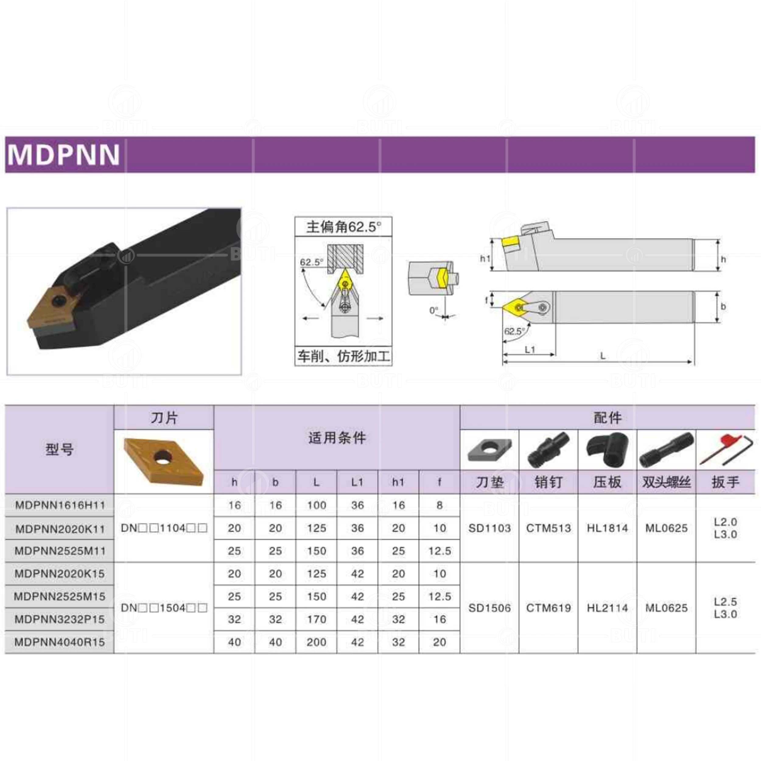 DESKAR 100% Original MDPNN1616H11 MDPNN2020K15 MDPNN2525M15 MDPNN 16mm External Cutting Tools Holder CNC Lathe  Machining Cutter