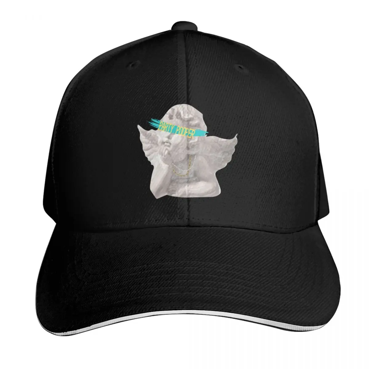 Party Pooper Cherub Baseball Cap Six Panel Structured Crown Sun Protection UPF 50+ Breathable Mesh Back