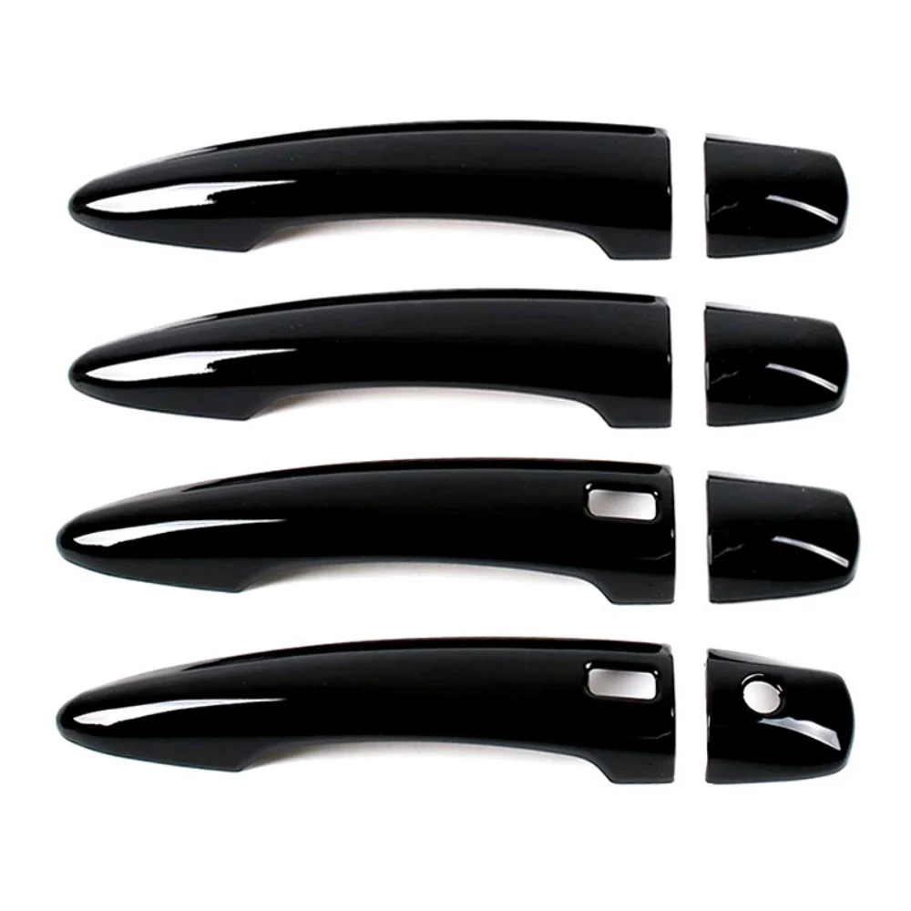 غطاء مقبض الباب من ألياف الكربون الأسود اللامع لنيسان سنترا سيلفي 2020 2021 2025 كروم فضي لتزيين السيارة #4