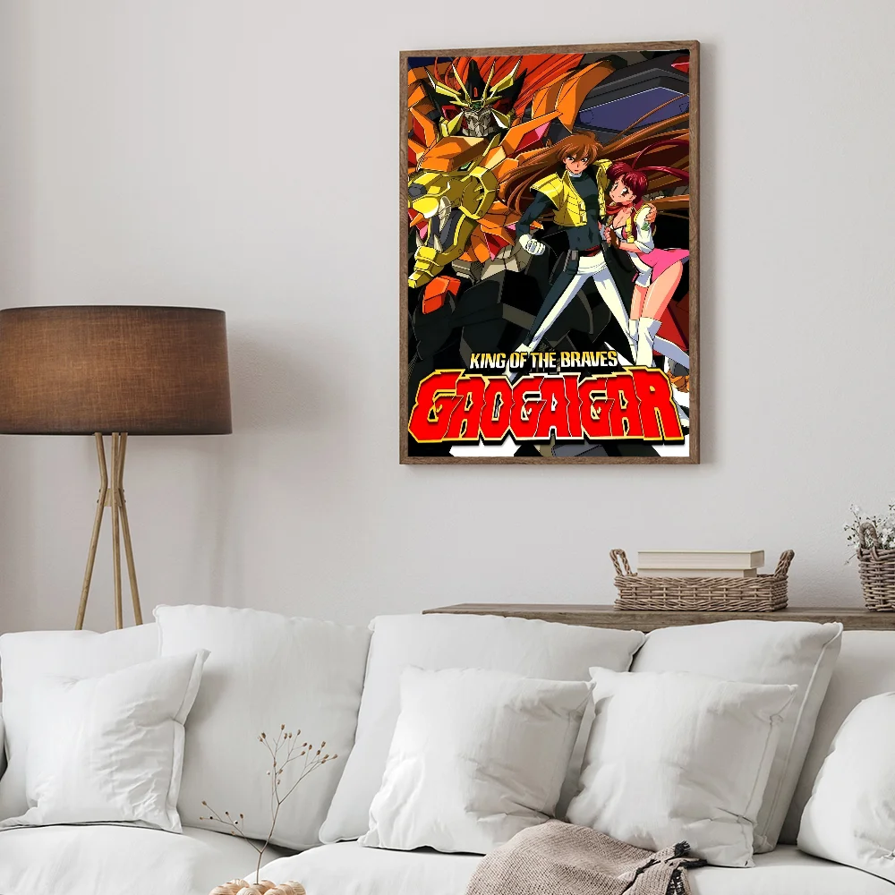 The King Of Braves GaoGaiGar Self-adhesive Art Poster Waterproof Paper Sticker Coffee House Bar Posters Wall Stickers