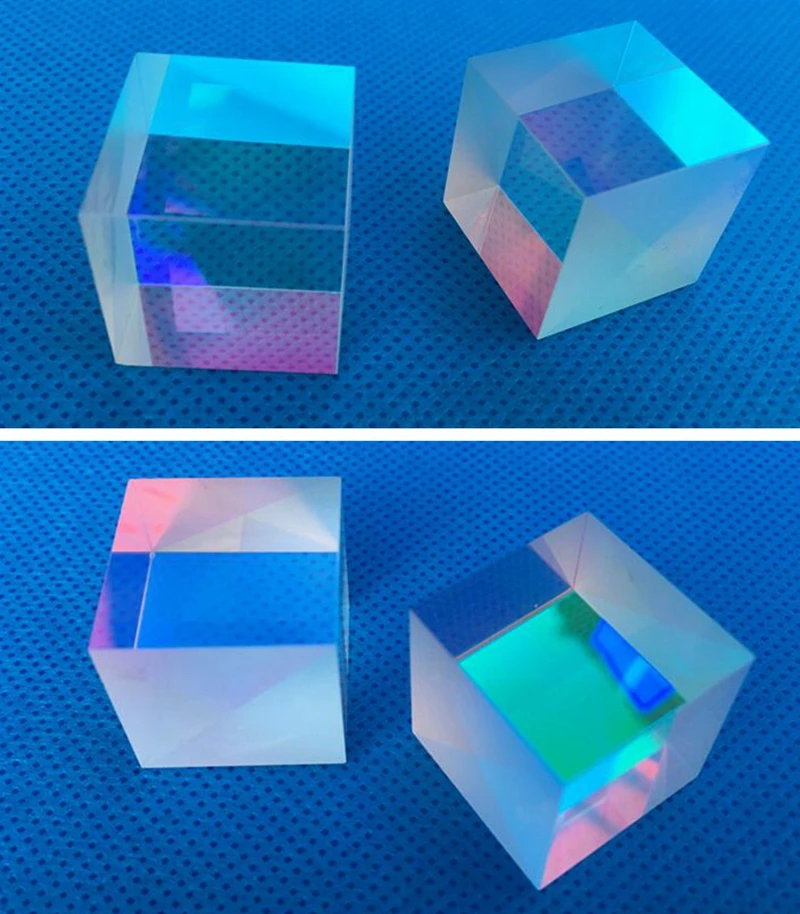 20mm Optical Prism Light Refraction Lens DIY Decoration Cube Edge Glass Dispersing Step Lens Beam Splitter Physics Research Gift