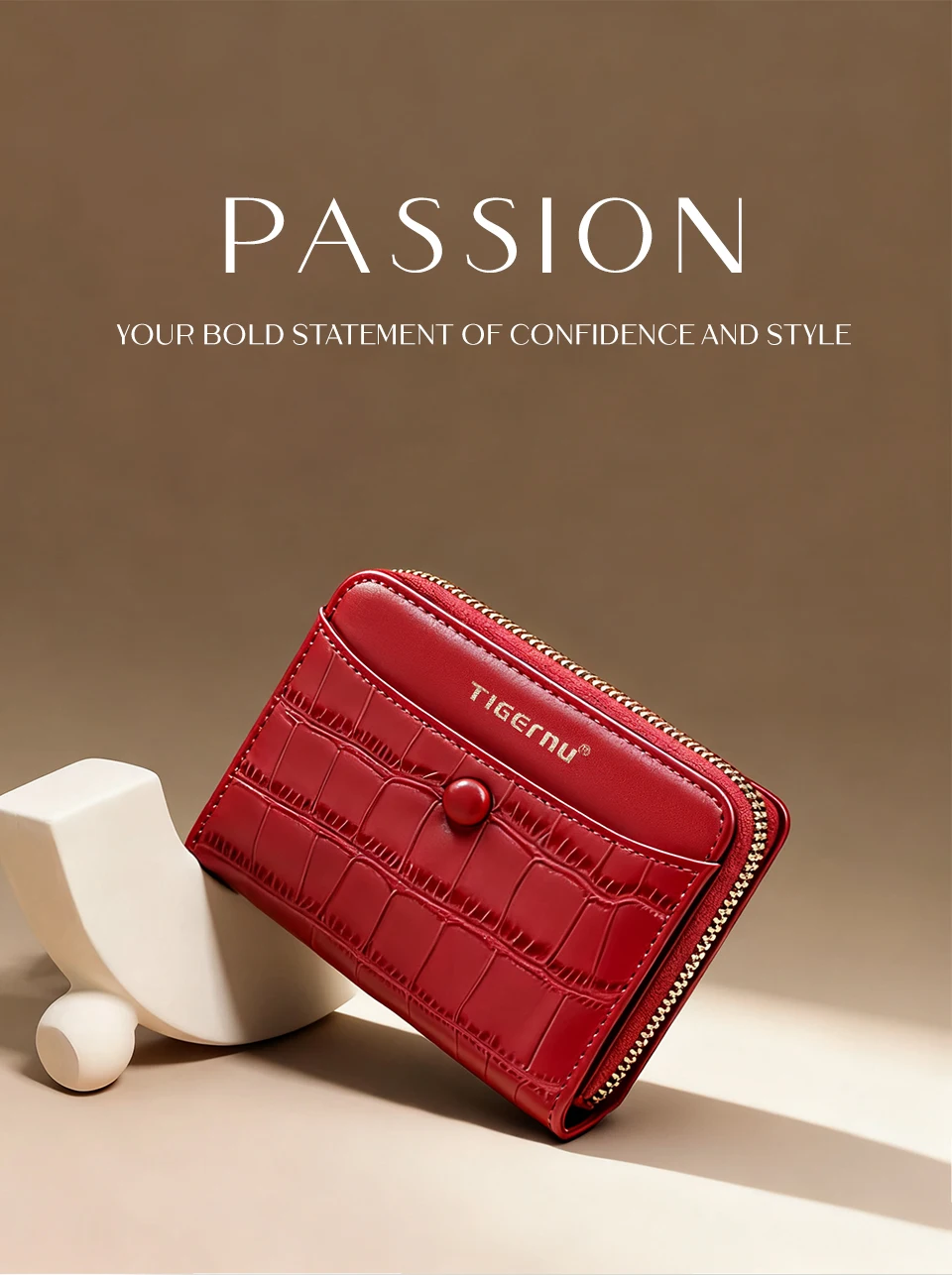 Tigernu Neue Geldbörse Frauen Mode Kurze Brieftasche Aus Echtem Leder Leichte ID Karte Halter Reise Bargeld Münze Tasche Mit Reißverschluss – Detail 3