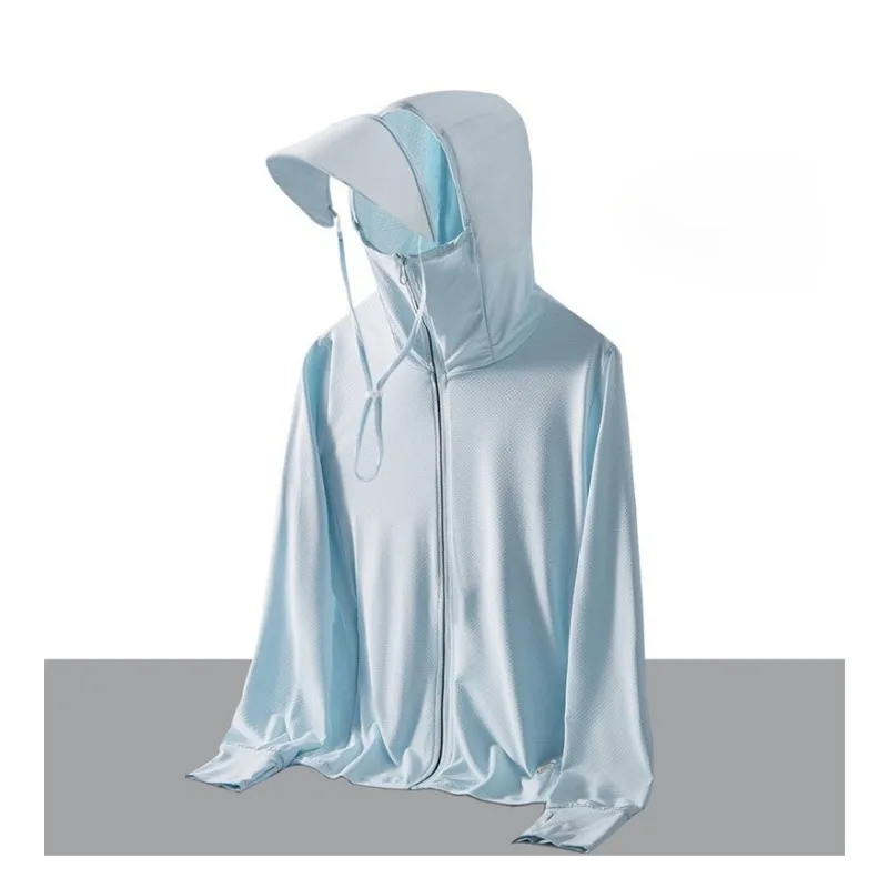 Couple Outdoor Running Fitness Lightweight Breathable Sunscreen Clothing Summer Fashion Trend UV Resistant Hooded Skin Clothing
