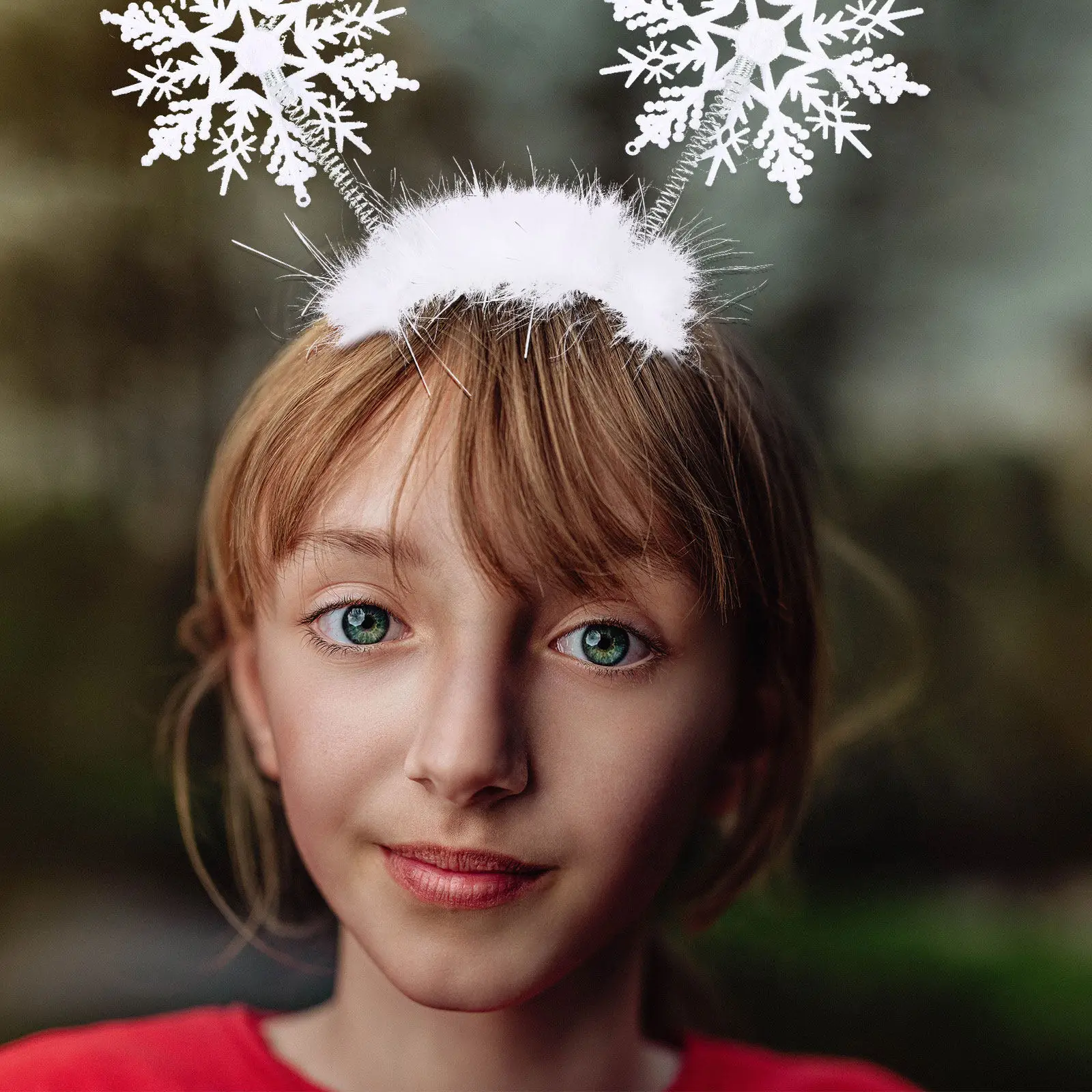 2 Pcs Hair Accessories for Costume Party Hairband Lovely Hoops Headdress White Snowflake Accessory