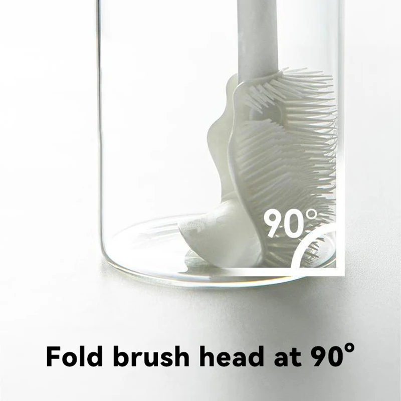 2024 New Cleaning Cup Brush Foldable Long Handle Milk Bottle Brush Glass Water Bottles Tea Stains Cleaning Brush Kitchen Tools