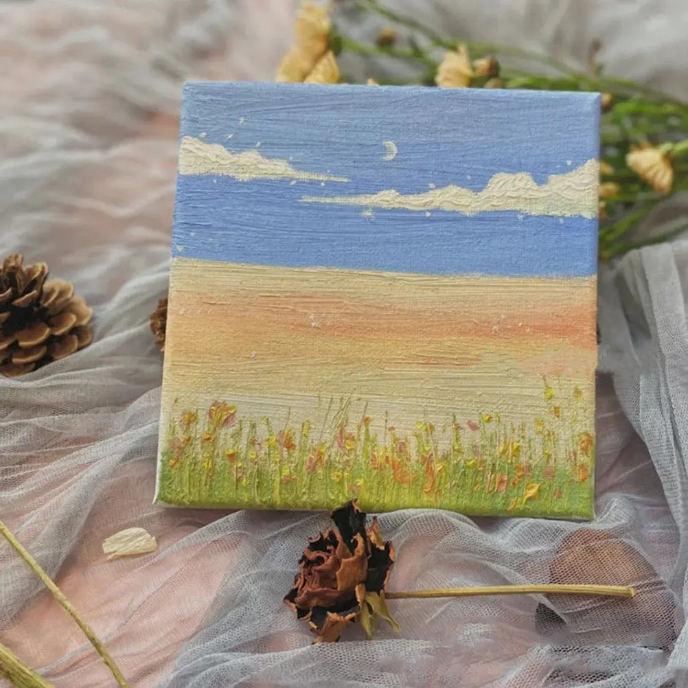 2Sets Mini Easel Canvas Board Oil Painting Panels Triangle Stable Frame DIY Blank Painting Canvas Craft Accessories