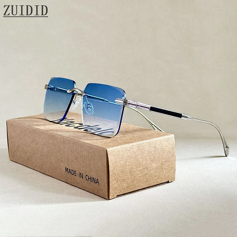 2025 Rimless Sunglass Men Vintage Luxury Square Sunglasses Women Retro Fashion Glasses Gafas De Sol Hombre Lunette Soleil Femme
