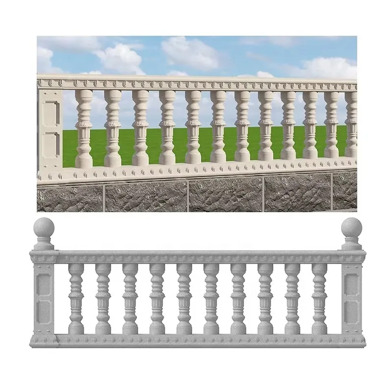 Factory sales high-end mold concrete decorative railing vase column railing reusable fence mold
