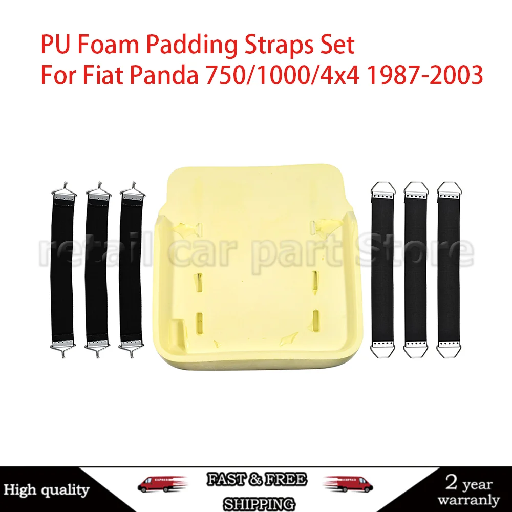 

For Fiat Panda 750/1000/4x4 1987-2003 Complete Seat Bottom Restoration Kit PU Foam Padding 6 Reinforced Mounting Straps