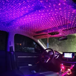 Som Controle LED Carro Telhado Estrela Noite Luz Projetor Atmosfera Galáxia Lâmpada USB Lâmpada Decorativa Ajustável Luz Interior Do Carro