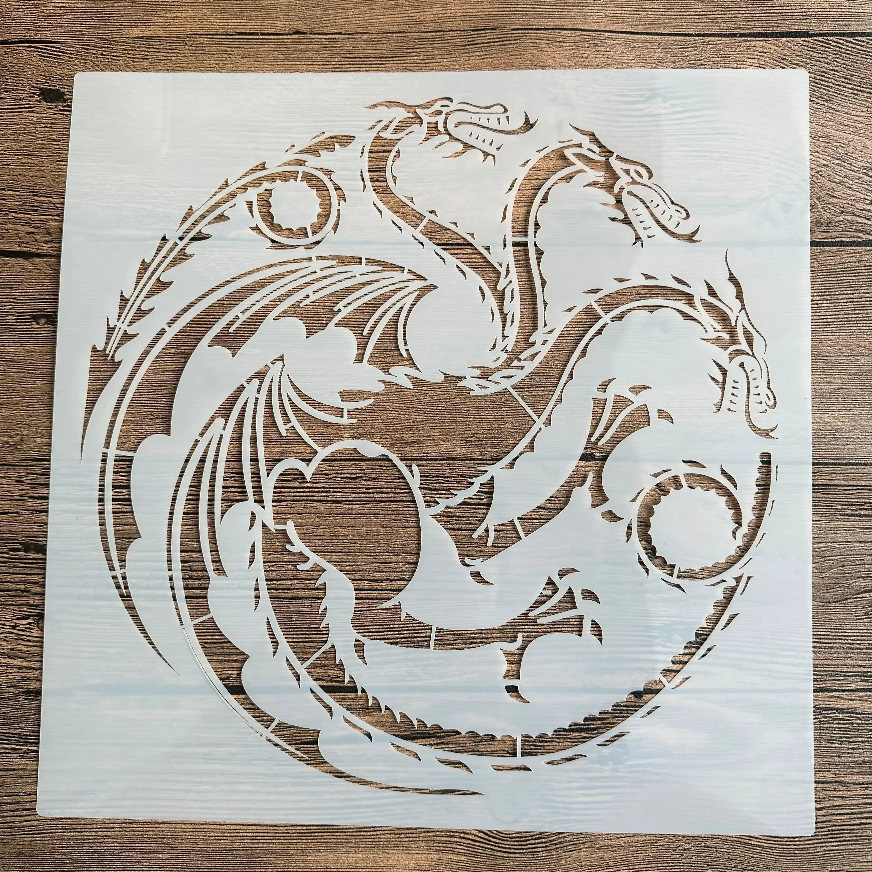 30 * 30cm size diy dragon mold for painting stencils stamped photo album embossed paper card on wood, fabric,wall