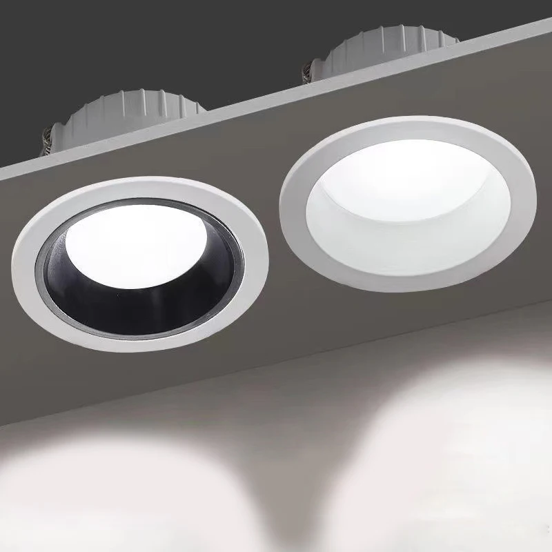 

Anti Glare Dimmable Recessed Led Downlight lamp 7w 9w 12w 15w 18w 24w Spot Ceiling round panel light for Home Bedroom lighting