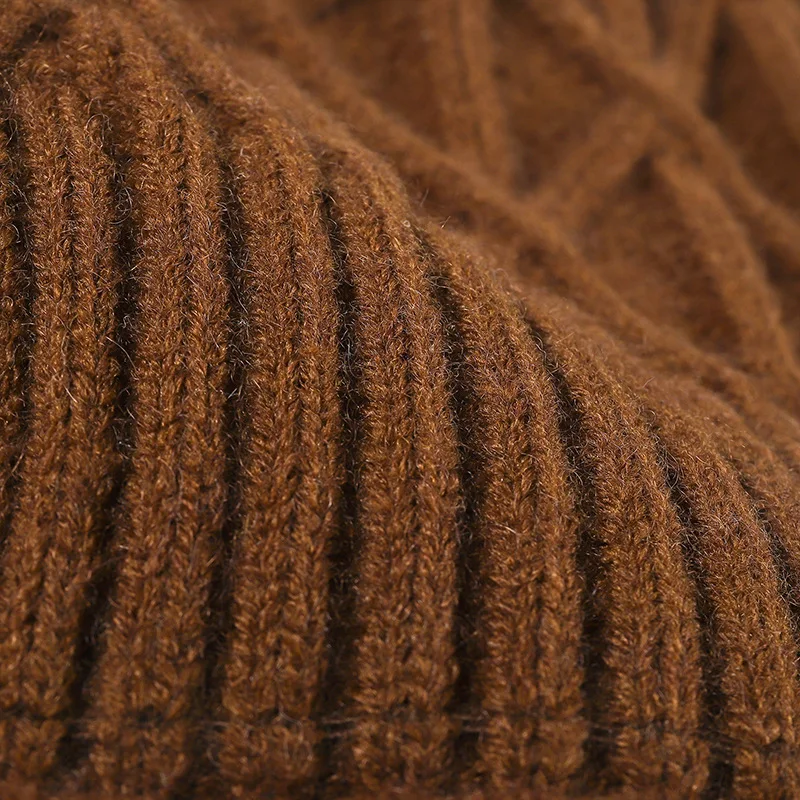 Autumn and Winter Jacquard Beanie, Warm Cold Weather Hat for Men, Plain Brimless Thickened Knitted