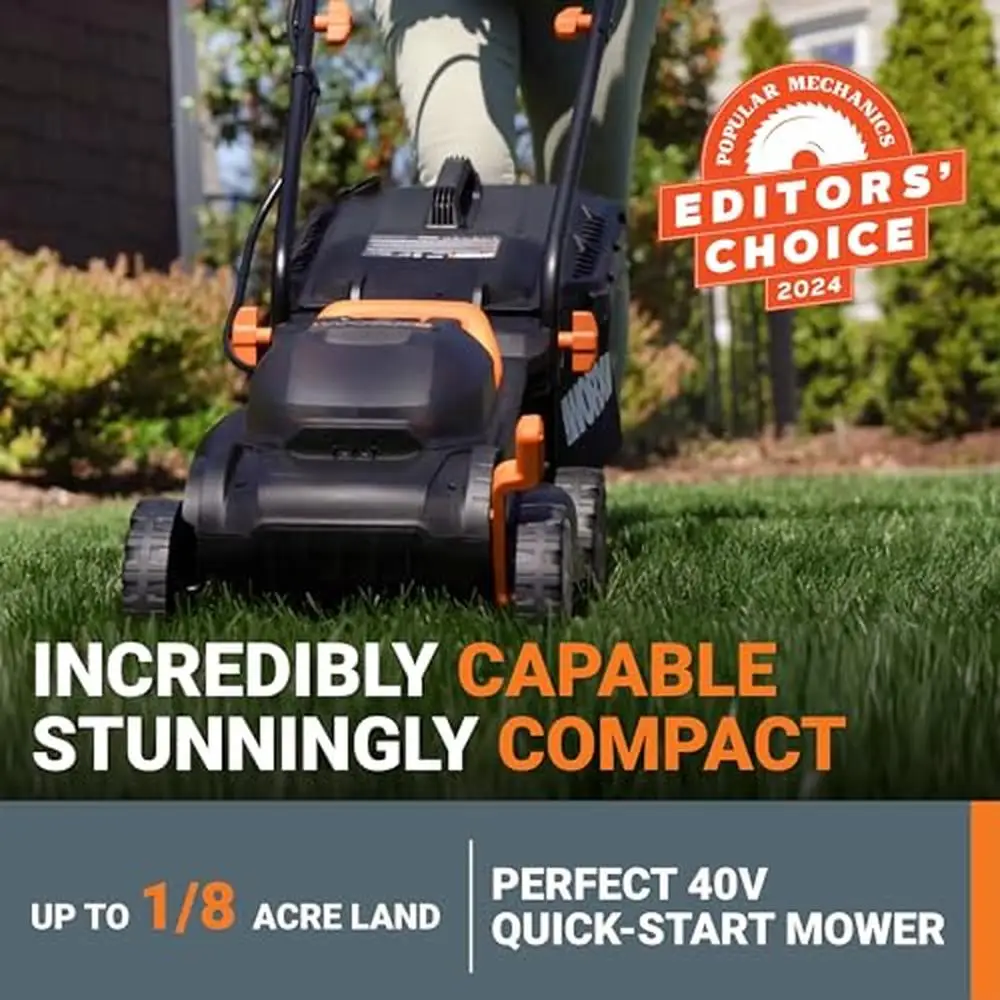 40V Battery Lawn Mower Lightweight Compact 14