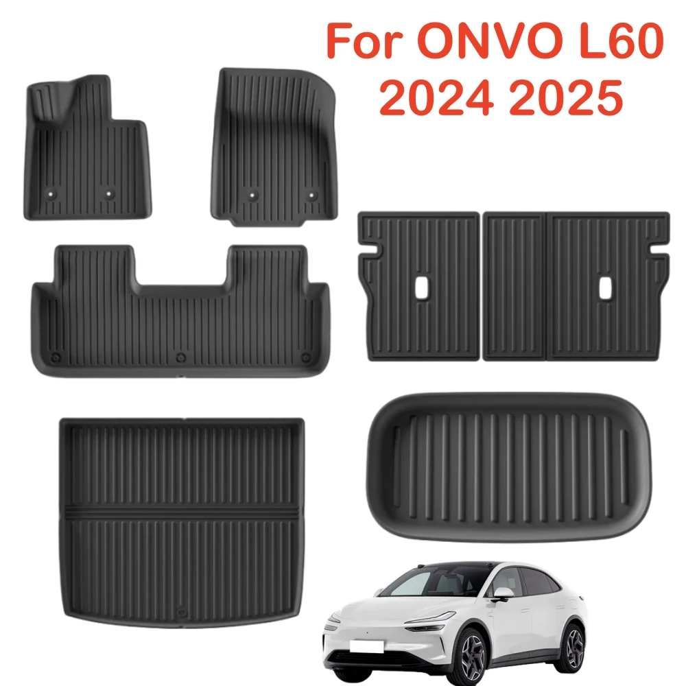 

Коврики для автомобиля Onvo L60 2024 2025 Коврики для багажника Коврик для багажника TPE 3D Коврик для ног Водонепроницаемый комплект подносов без запаха LHD