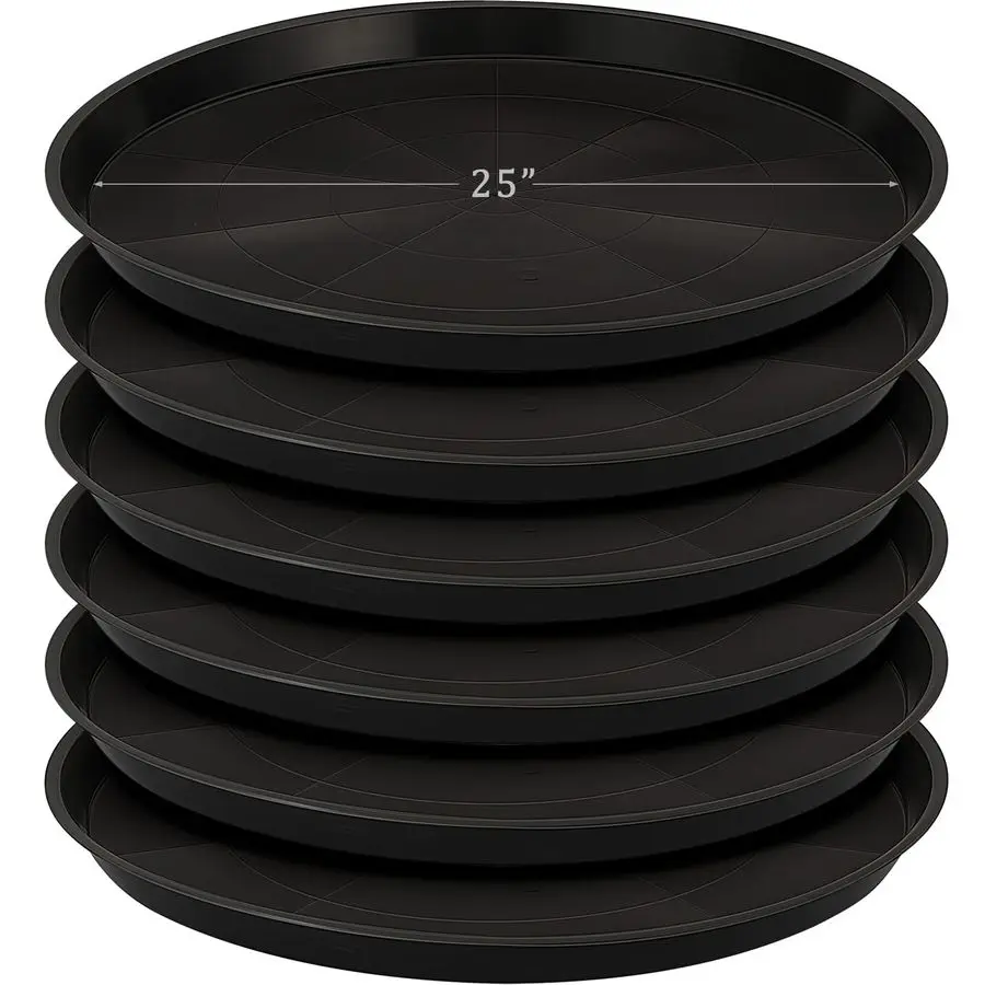 

Набор из 6 прочных пластиковых поддонов для растений, большие подставки для цветочных горшков, пластиковые поддоны для воды для использования в помещении и на улице