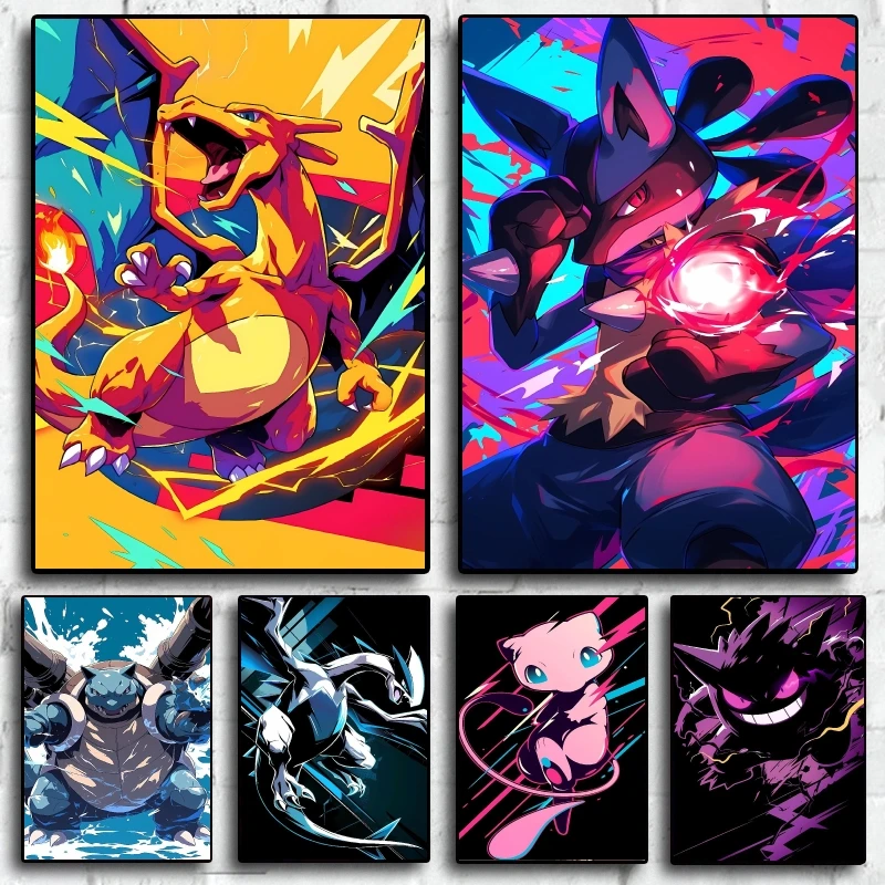 Anime Poster Print - Anime Pokemon Charizard Lucario Posteri Hd