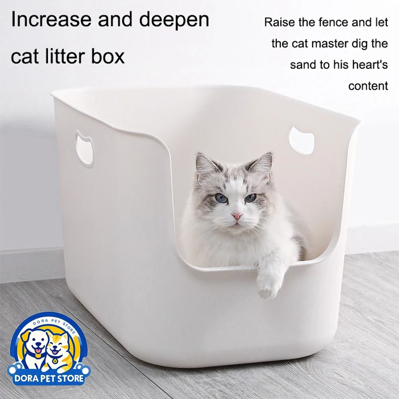 

Super large, super deep open type cat litter box, super large, semi closed, large capacity, simple, thickened, and splash proof