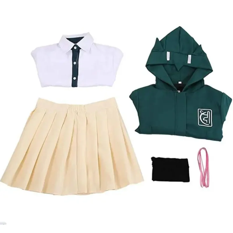 Lqanime nanami chiaki cosplay traje jaqueta de manga longa saia curta loli saia uniforme dos estudantes do ensino médio
