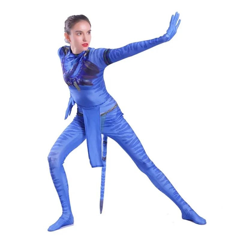 Coslan Avatar Der Weg des Wassers Cosplay Anime Halloween Kostüme für Kinder Erwachsene Avatar Zentai Bodysuit Overalls Verkleidung Frau C