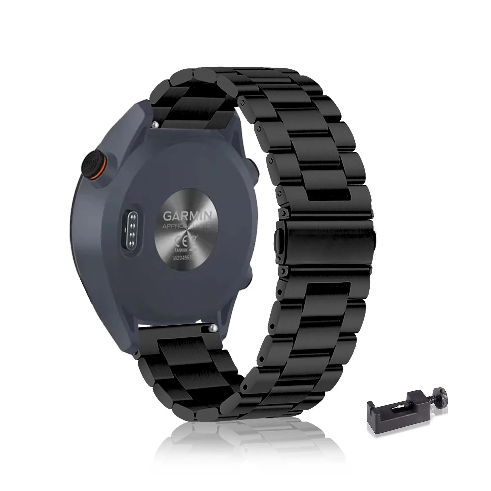 Bandas de acero inoxidable para Garmin Approach S40/Approach S50, correa de repuesto de metal de tres columnas