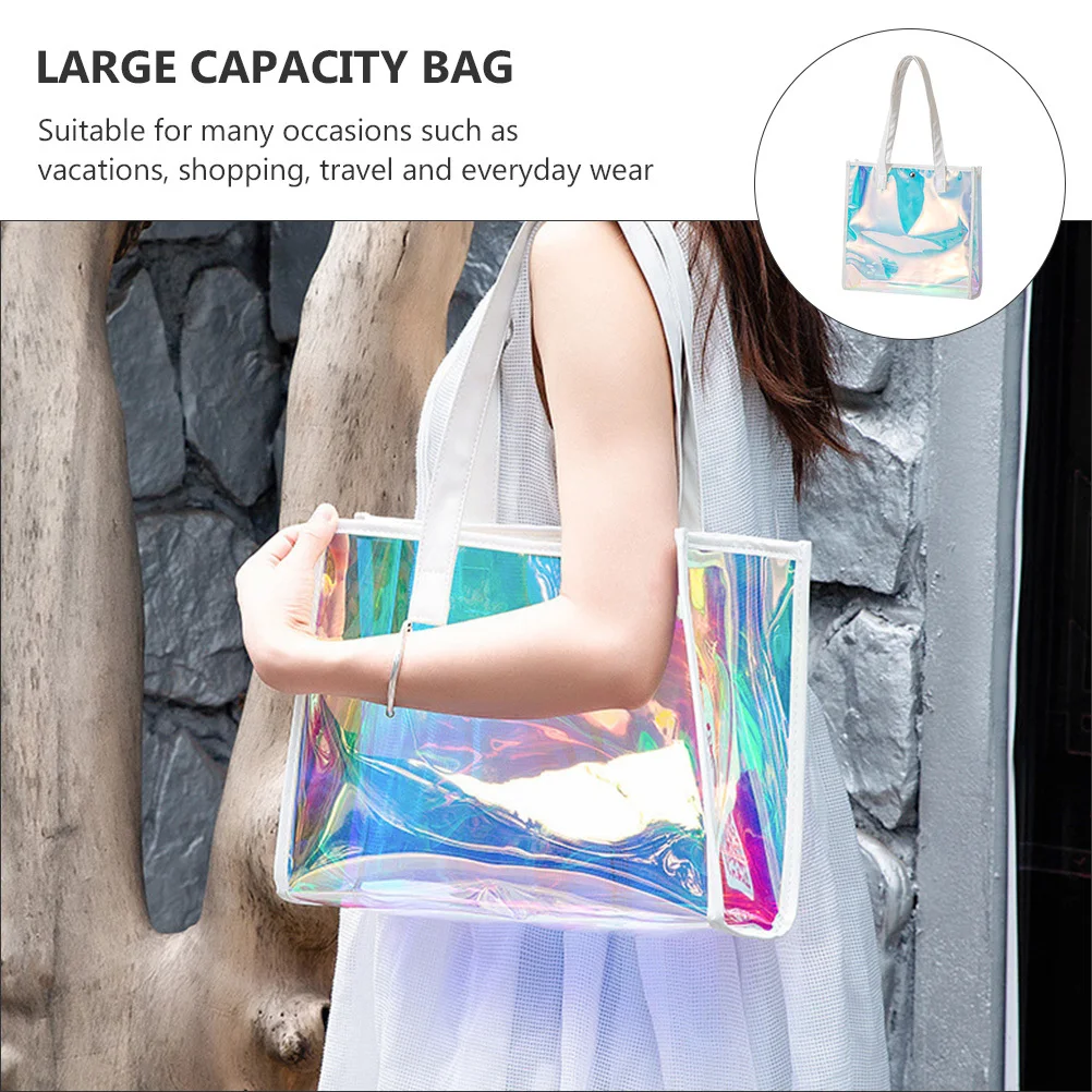 

1Pcs Shoulder Bag Handheld Tote Premium Lightweight Tpu Material Large Capacity Storage for Daily Use Travel Shopping Fashion