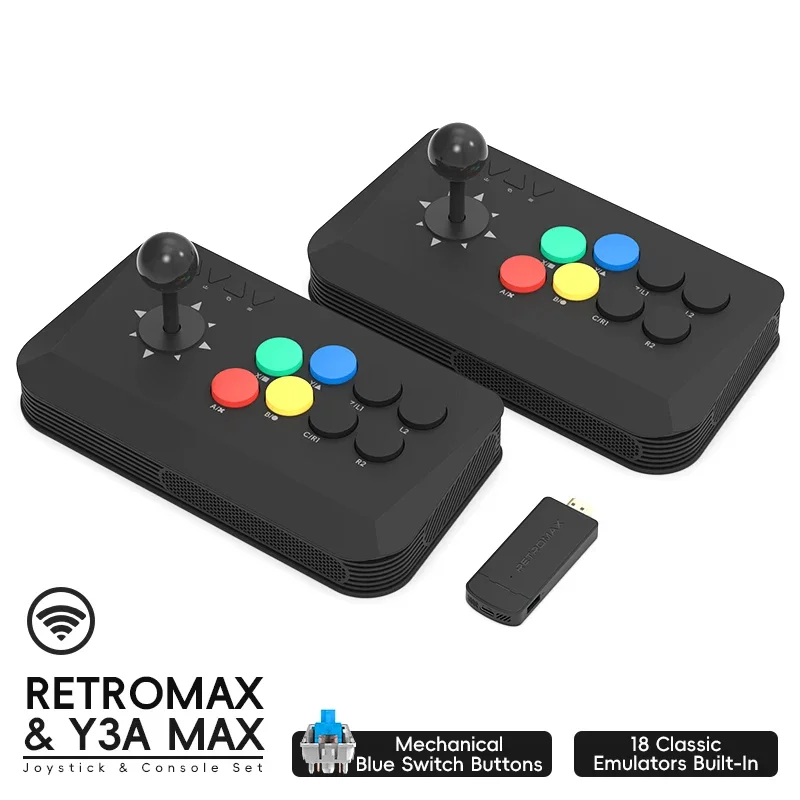 Joystick de lucha inalámbrico Y3A Max Arcade Stick para PC TV Box controlador de juego de lucha Universal multisistema para juegos Retro M8