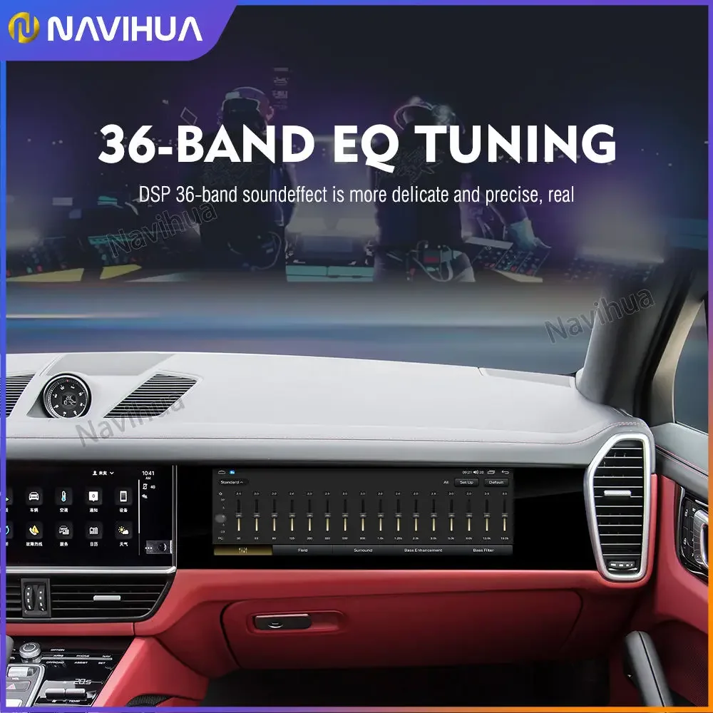 NaviHua 15 "لبورشه كايين 2018 2023 شاشة سماعة الرأس التلقائية Carplay مقعد الركاب الترفيه سيارة مساعد الطيار شاشة أندرويد