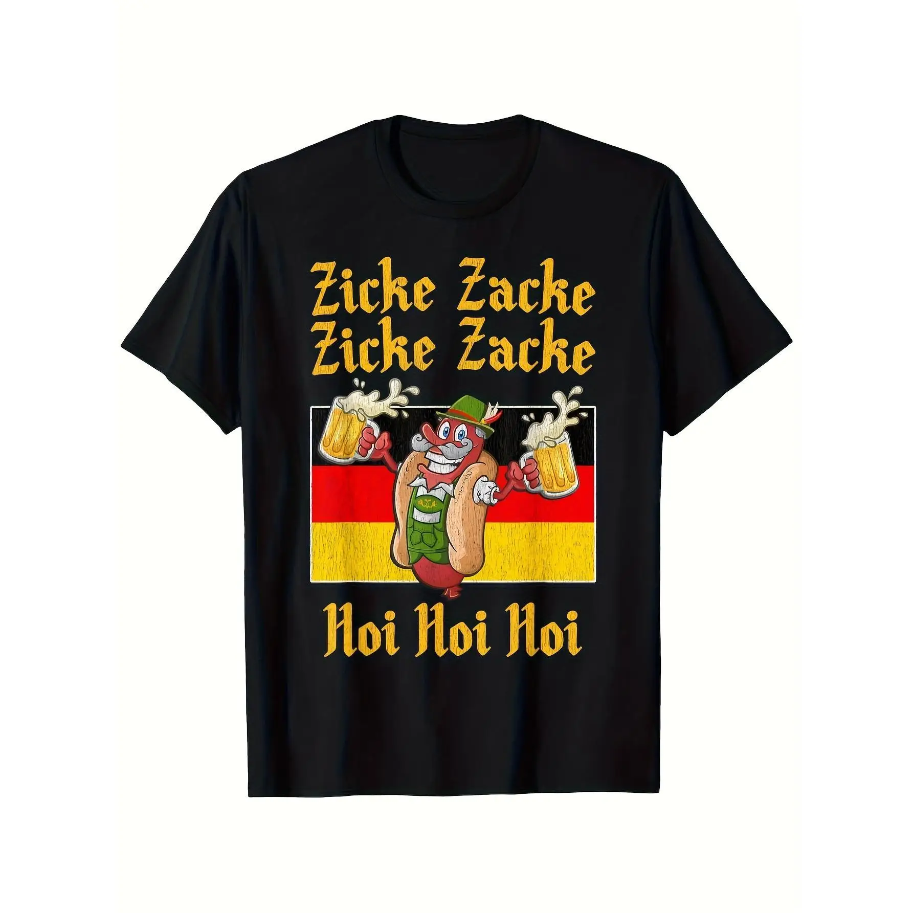 

Oktoberfest T-Shirt for Men - Loose Fit German Beer & Bratwurst Graphic Tee with German Flag Design, Breathable Fabric for Oktob