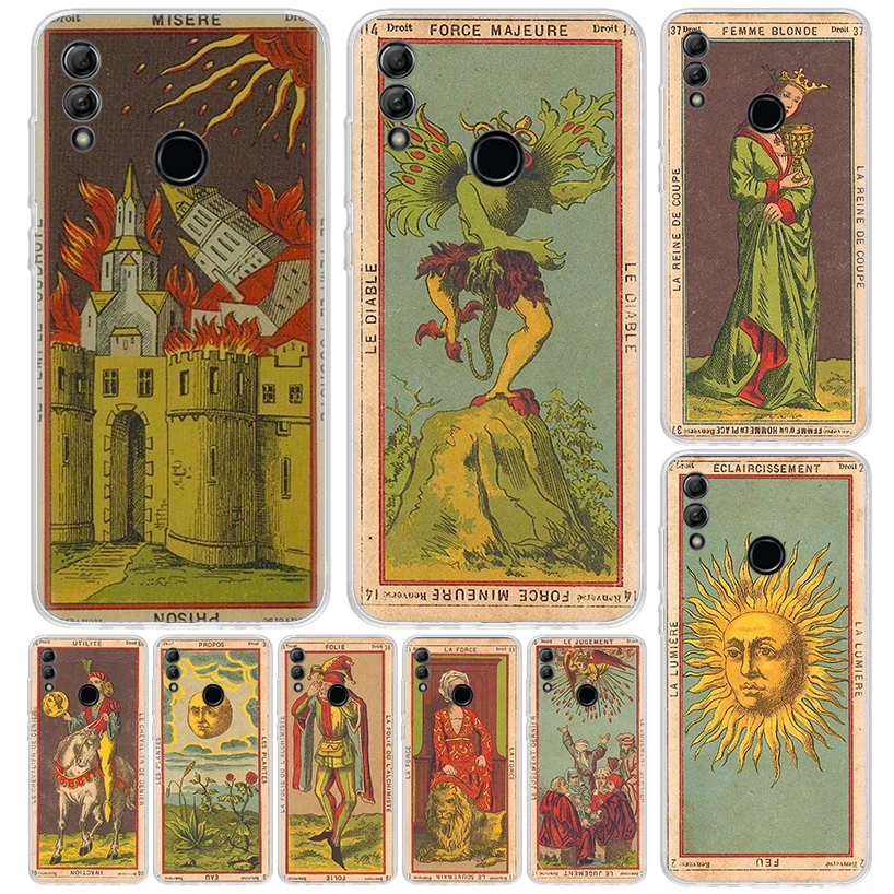 Tarot Cards Reading Art Cover For Huawei Honor 10 Lite 9X 9 8S 8X 8A Phone Case Y5 Y6 Y7 Y9S P Smart Z 2019 2021 50 1020i Coque