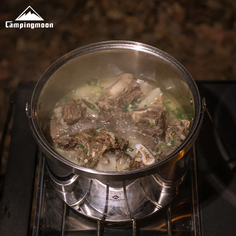 CC-24 مركب الفولاذ المقاوم للصدأ 5.9L وعاء خارجي نزهة تجهيزات المطابخ جهاز طهي الأرز غلاية مياه سعة كبيرة التخييم إناء للحساء