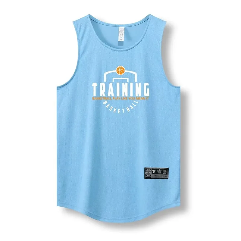 American basketball vest for boys, loose sleeveless waistcoat, student playing training, quick-drying jersey for summer