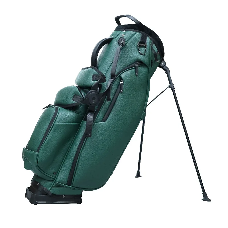 New Arrival Men's Premium PU Golf Bag 6-Way Club Divider Magnetic Storage Pocket 3 Dedicated Ice Drink Pockets  Factory Outlet.