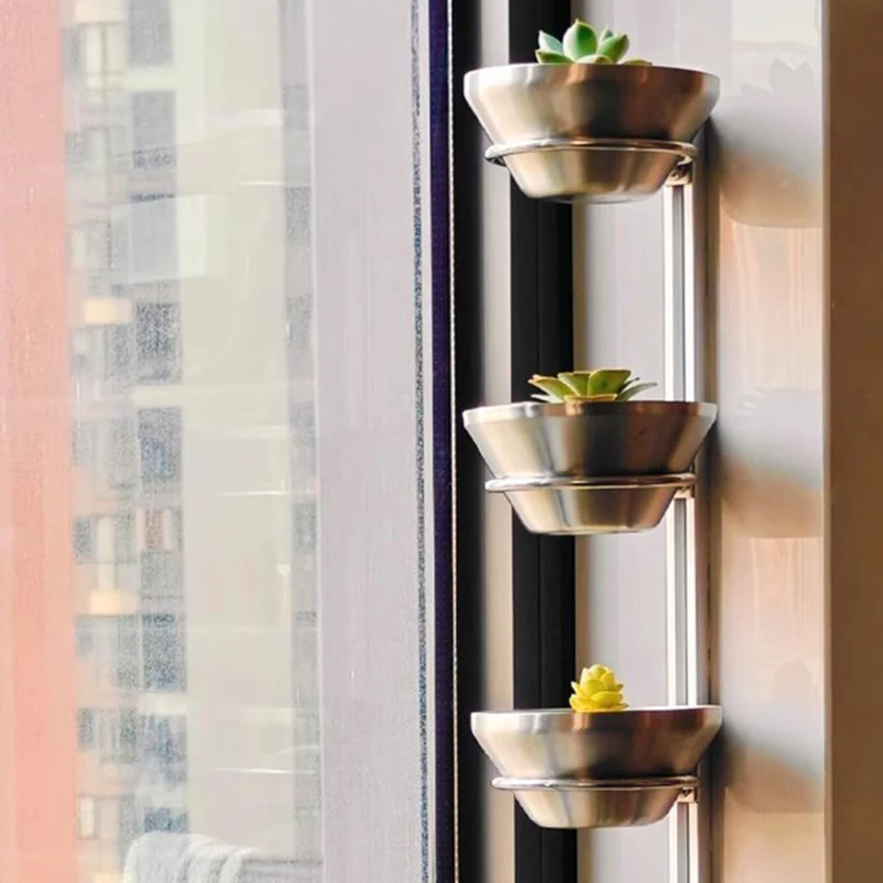 Scaffali per piante da terrazza Vasi per piante grasse da interno Scaffale da parete in metallo galleggiante Davanzale della finestra Supporto per fiori Decorazioni moderne per balcone