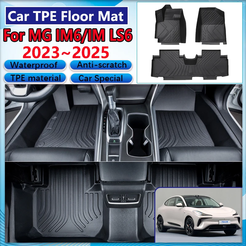 

Для MG IM6 Аксессуары IM LS6 2023 2024 2025 Автомобильный напольный коврик с левым рулем Брудостойкий грязевой ковер Полные подушечки из ТПЭ Автоматическая кожаная подушка