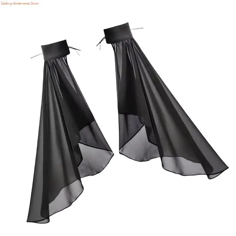 F92D Women Bishop Sleeve Detachable Sheer Sleeve Cuffs for Wedding Gown Dress Bridal False Sleeves Decorative Sleeve