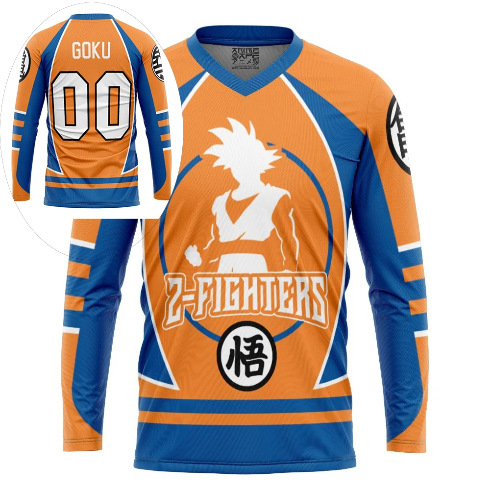 2026 Spring Autumn Dragon Ball Z Goku 00 Jersey 3D Retro Print Breathable Oversized Long Sleeve Sports T-Shirt Unisex Kids Y2k
