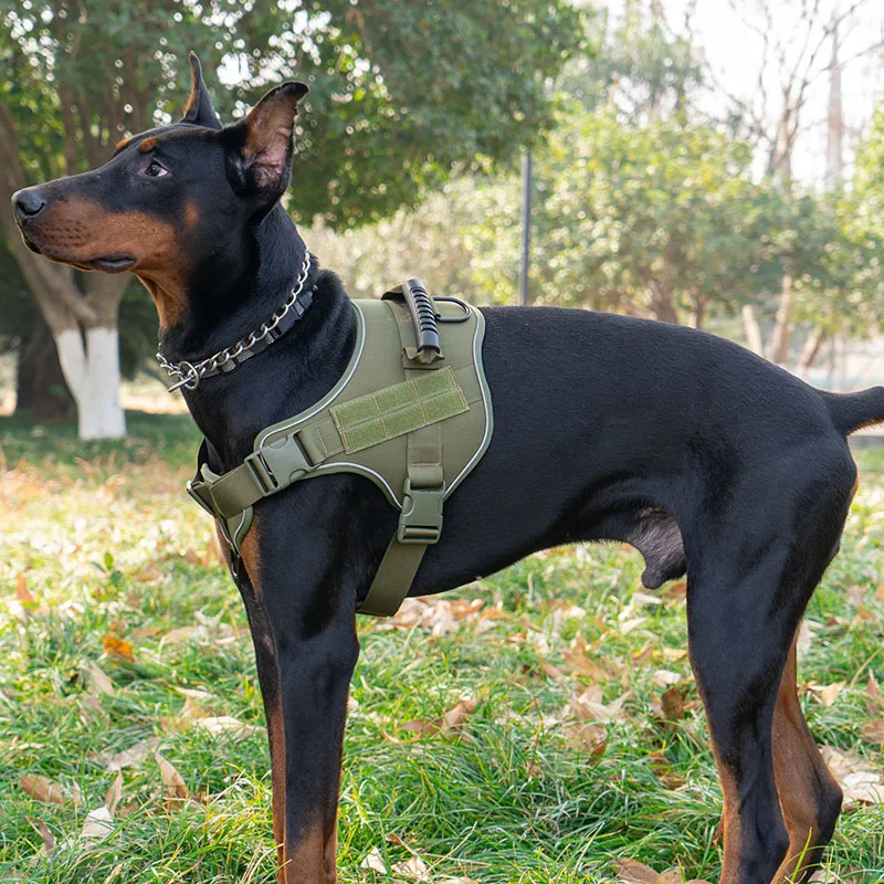 Taktisches Hundegeschirr für Große Hunde, Zugsicher, Explosionsgeschützt, Robust, Verstellbar, Militärqualität K9 Trainings- und Spaziergangsweste – Detail 9
