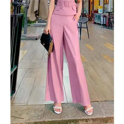 Women Spring Summer Sunscreen Shirts Suit Long Pants 2 Piece Set Lady Loose Blouse Tank Tops Trousers Outfits 2024 YC257