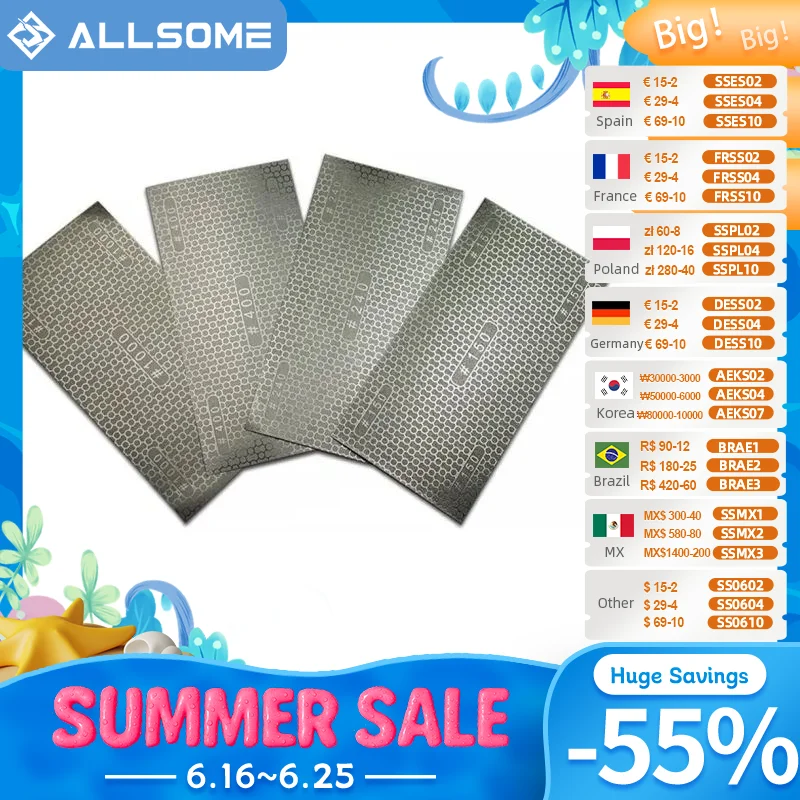

Diamond Sandpaper Coated Honeycomb Replacement Abrasive Paper Sand Paper Grinding Paper 150# 240# 400# 1000# Grit HT414-417
