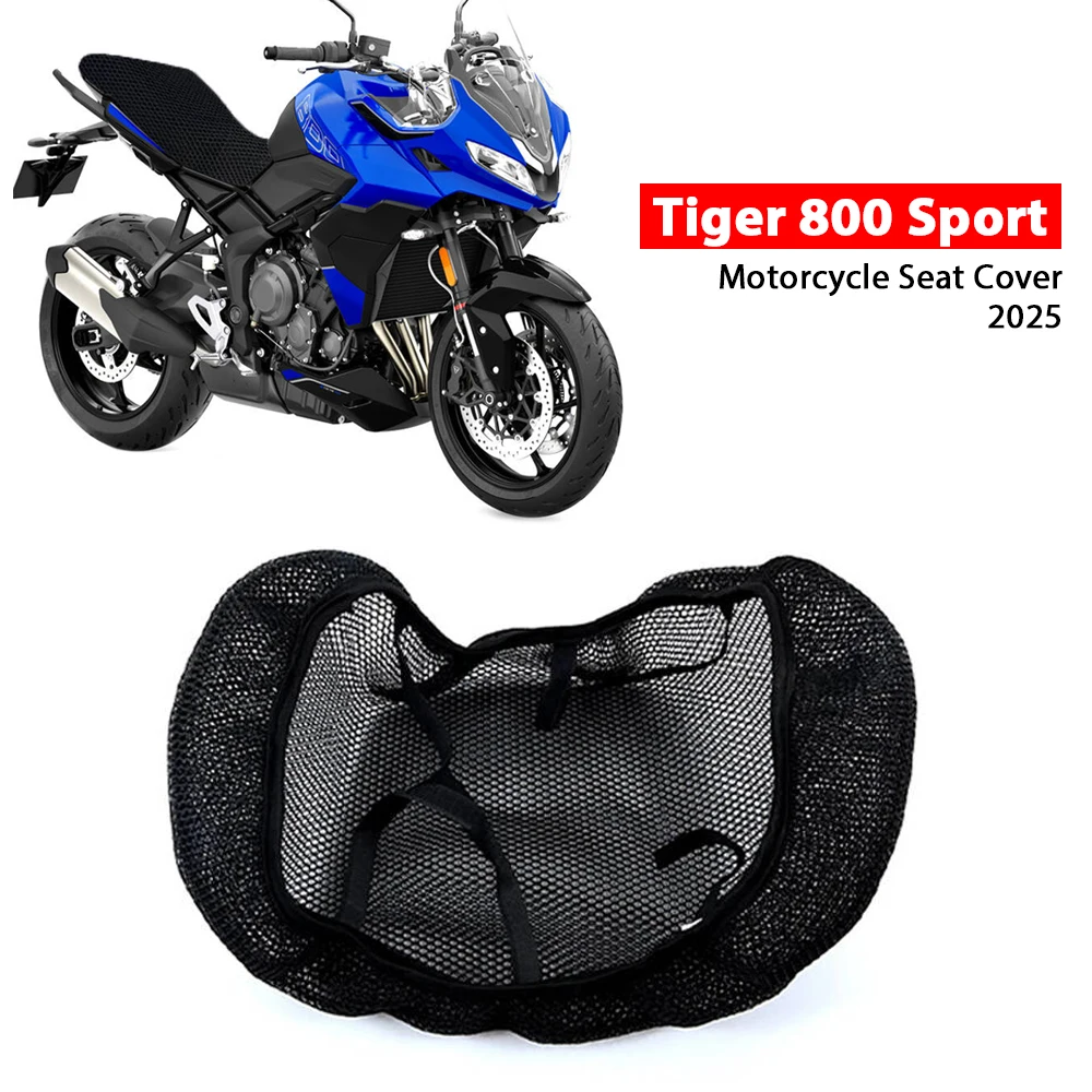 New For Tiger Sport 800 2025 Motorcycle Cushion Seat Cover For Tiger Sport800 3D Airflow Honeycomb Mesh Nylon Slip Seat Covers